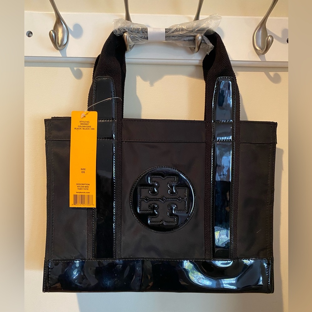 Tory Burch Nylon Mini Tory Tote, Black